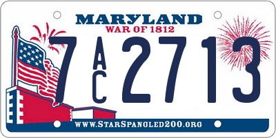 MD license plate 7AC2713
