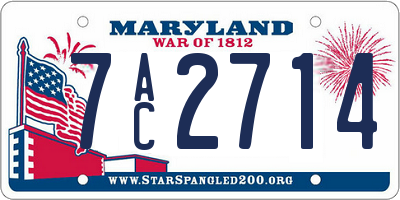 MD license plate 7AC2714