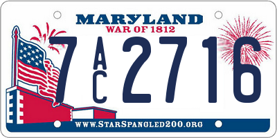 MD license plate 7AC2716