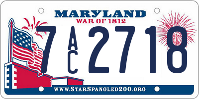 MD license plate 7AC2718