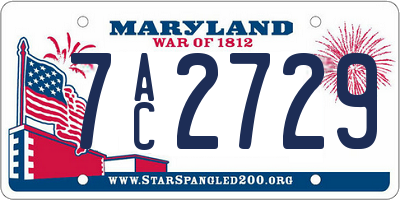 MD license plate 7AC2729