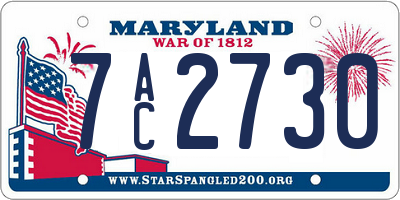 MD license plate 7AC2730