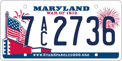 MD license plate 7AC2736