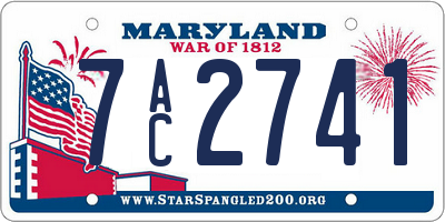 MD license plate 7AC2741