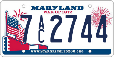 MD license plate 7AC2744