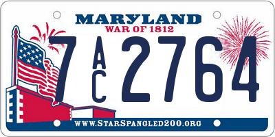 MD license plate 7AC2764