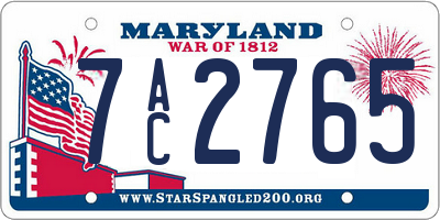 MD license plate 7AC2765