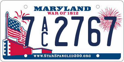 MD license plate 7AC2767