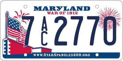 MD license plate 7AC2770