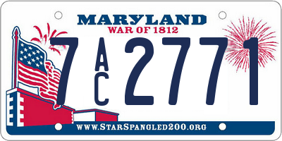 MD license plate 7AC2771
