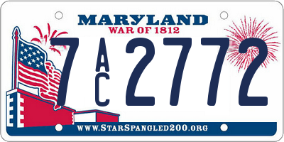 MD license plate 7AC2772