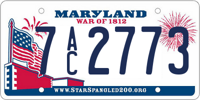 MD license plate 7AC2773