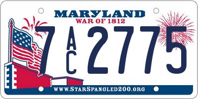 MD license plate 7AC2775