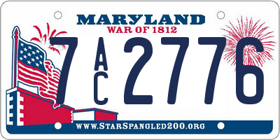 MD license plate 7AC2776