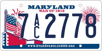 MD license plate 7AC2778