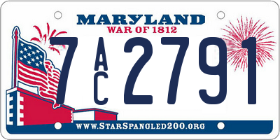 MD license plate 7AC2791