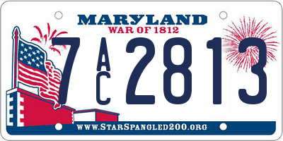 MD license plate 7AC2813