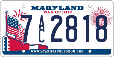 MD license plate 7AC2818