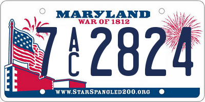 MD license plate 7AC2824