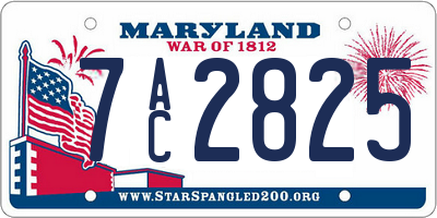 MD license plate 7AC2825