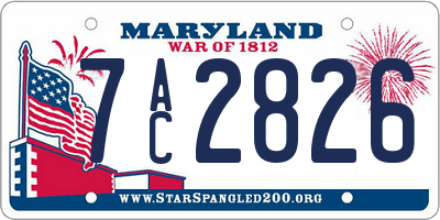 MD license plate 7AC2826