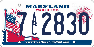 MD license plate 7AC2830