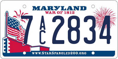 MD license plate 7AC2834