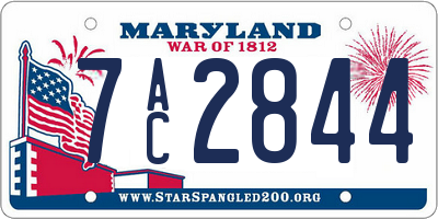 MD license plate 7AC2844