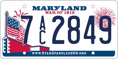 MD license plate 7AC2849