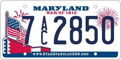 MD license plate 7AC2850