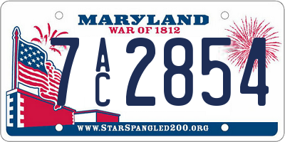 MD license plate 7AC2854