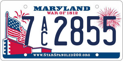 MD license plate 7AC2855