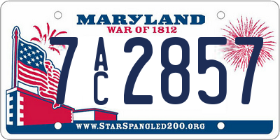 MD license plate 7AC2857