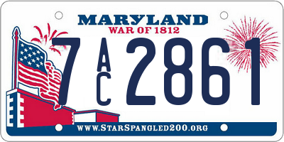MD license plate 7AC2861