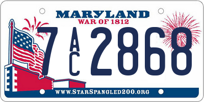 MD license plate 7AC2868
