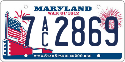 MD license plate 7AC2869