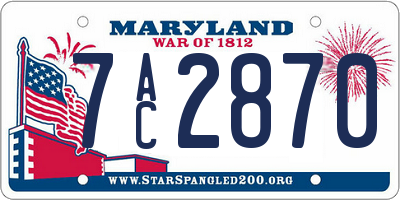 MD license plate 7AC2870