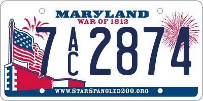 MD license plate 7AC2874