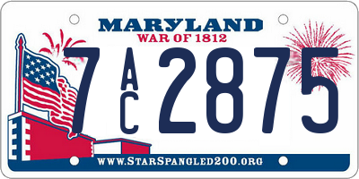 MD license plate 7AC2875