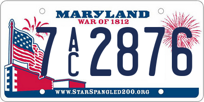 MD license plate 7AC2876