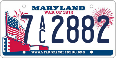 MD license plate 7AC2882