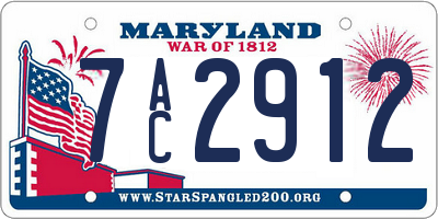 MD license plate 7AC2912