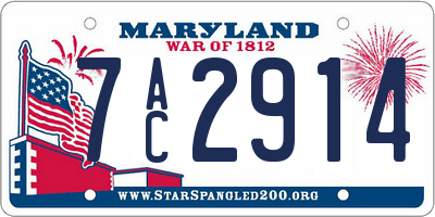 MD license plate 7AC2914