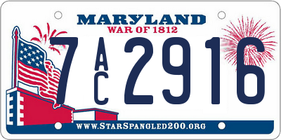 MD license plate 7AC2916