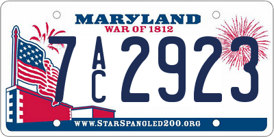 MD license plate 7AC2923