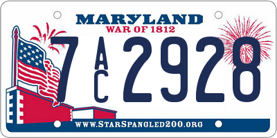 MD license plate 7AC2928