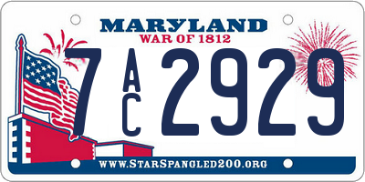 MD license plate 7AC2929
