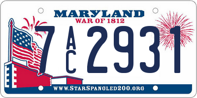 MD license plate 7AC2931
