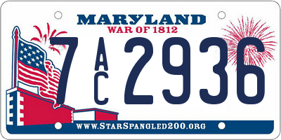 MD license plate 7AC2936