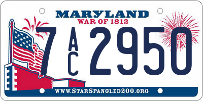 MD license plate 7AC2950